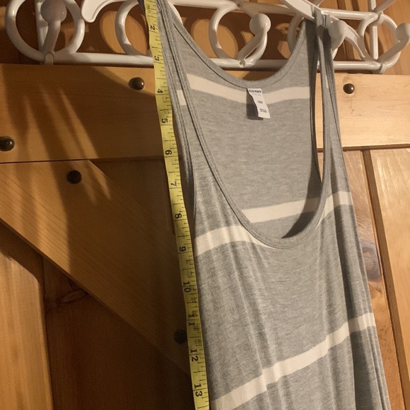 Old Navy Knit Tank Maxi Dress grey stripe Size Small - Picture 5 of 9